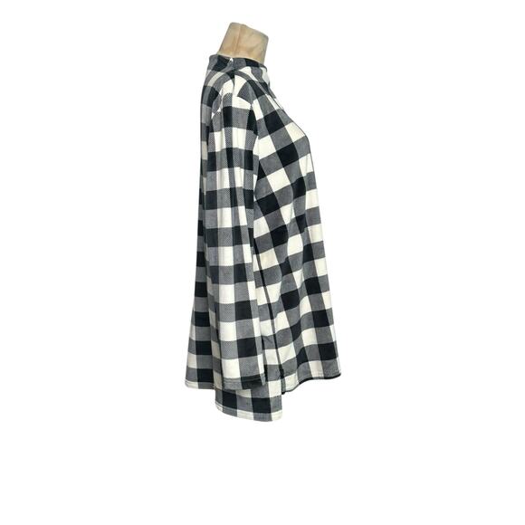 Land's End black white gingham long sleeves sweater size LP - Picture 6 of 10